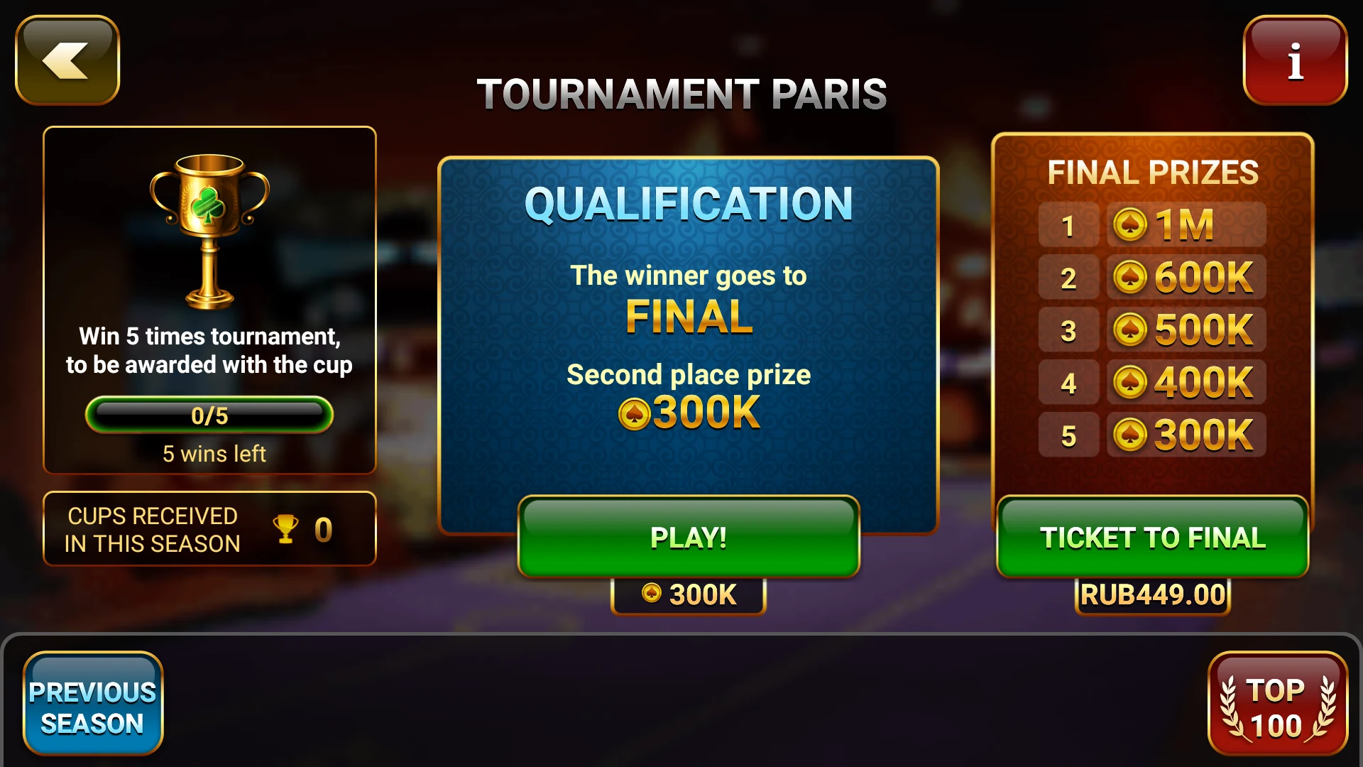 Poker Championship Tournaments screenshot